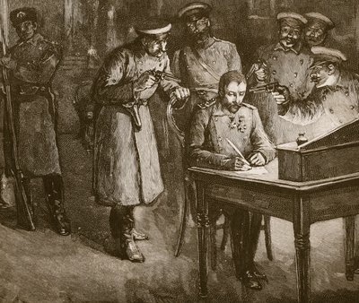Prinz Alexander unterzeichnet seine Abdankung, 1886 von Unknown